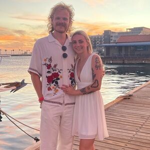 Lulu's Plunging Mini Skater Dress in White